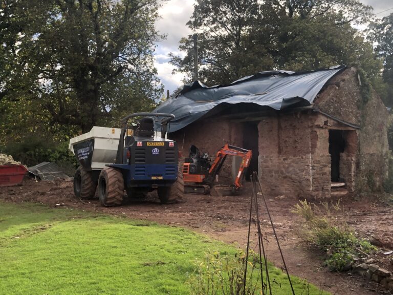 big dumper on site for demolition