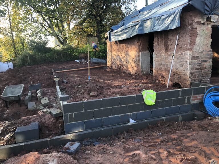 blockwork to barn extension